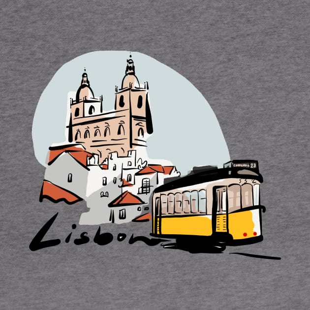 Lisboa Tram and Cathedral by covostudio